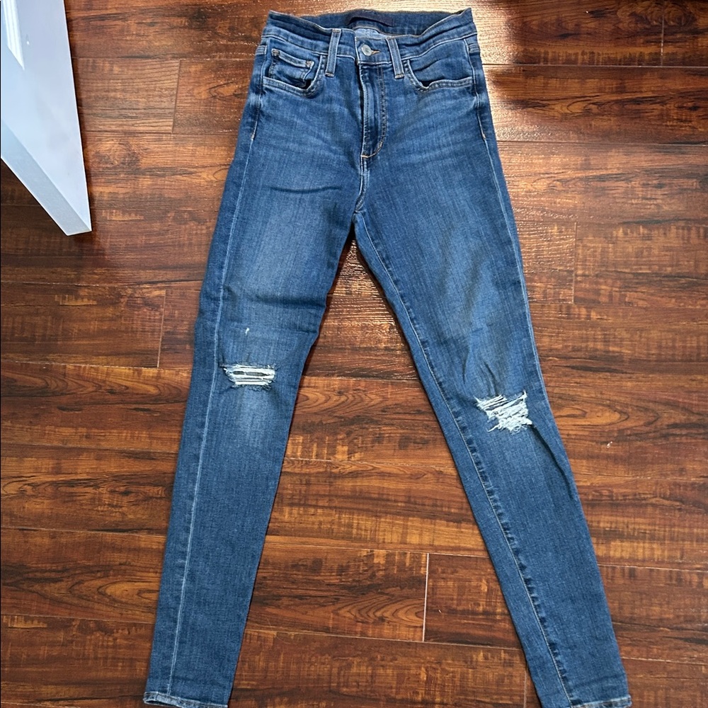 Joe's Jeans Dark Blue Distressed Skinny Jeans